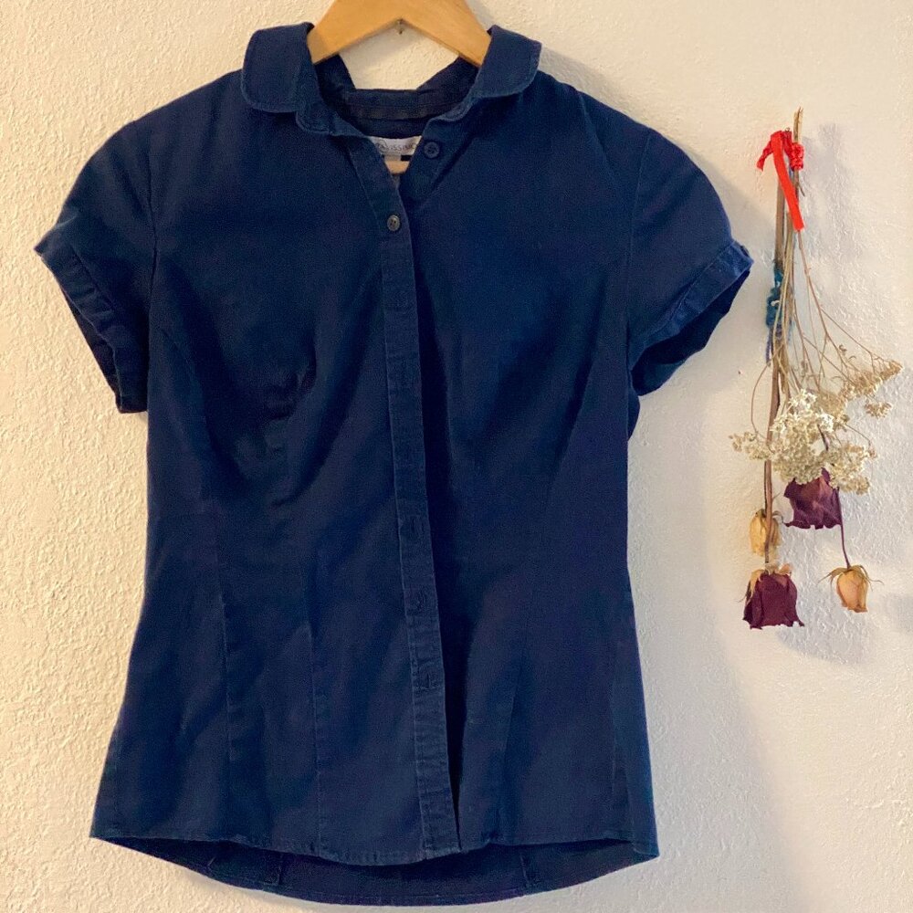 Bravissimo Short Sleeve Shirt UK 10/ US 0 Super Curvy Navy blue